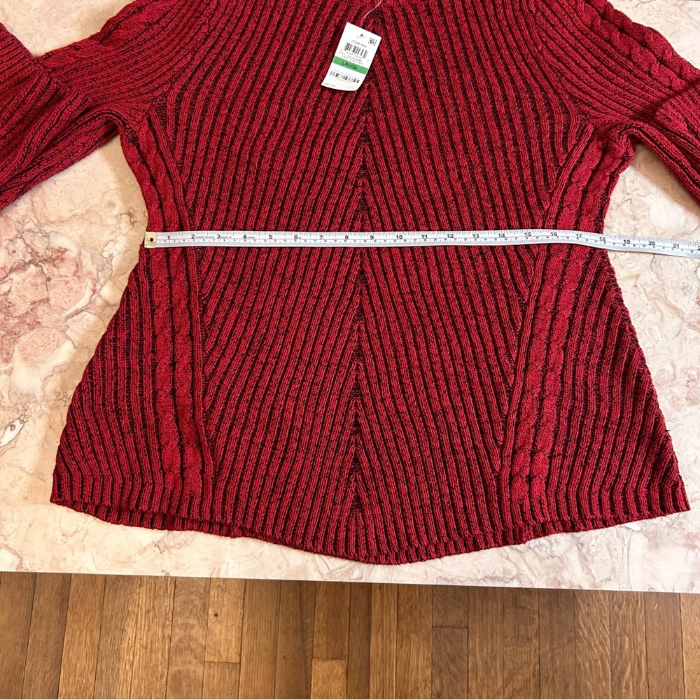 NWT Style & Co. Cable Knit Sweater Red - Picture 10 of 16